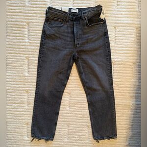 Agolde Riley Crop Charcoal Denim